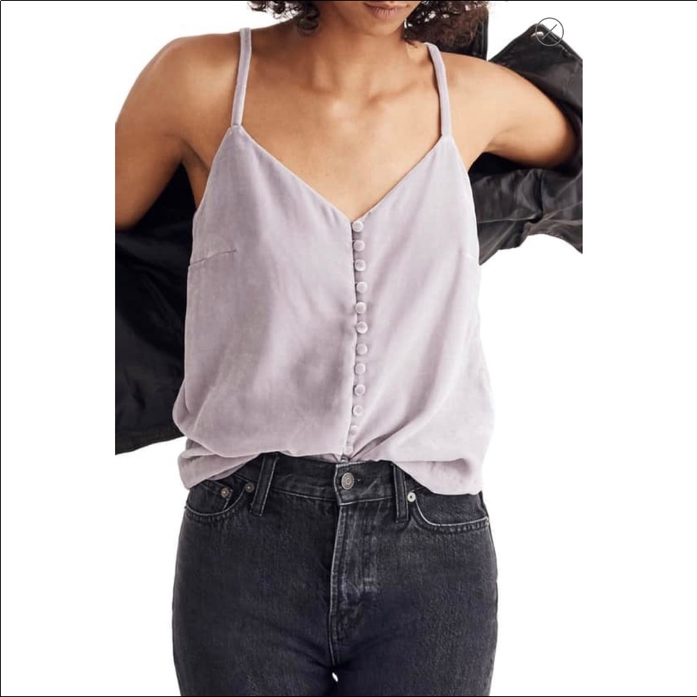 Madewell Button Down Velvet Camisole